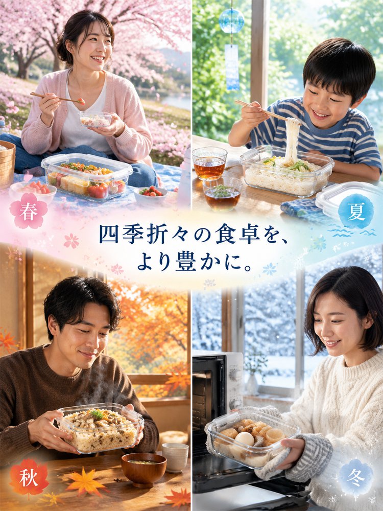 耐熱ガラス製ランチボックス