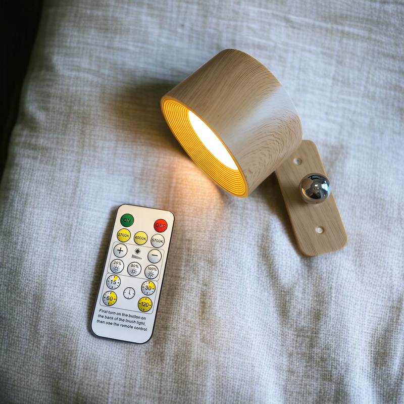 壁掛けUSB充電LEDベッドランプ・調光可能・磁気吸着・読書・ナイトライト