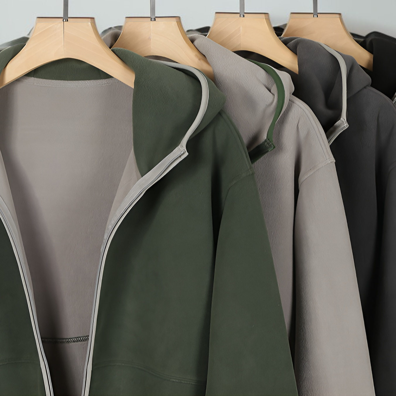 남성용 플리스 컬러 블록 재킷