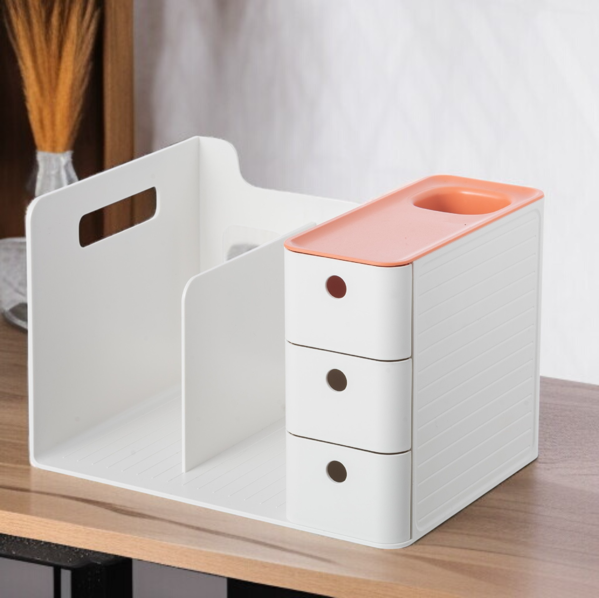 기숙사 탁상 서립 서랍식 수납 선반 사무용 책상 선반 학생 서류철 서립