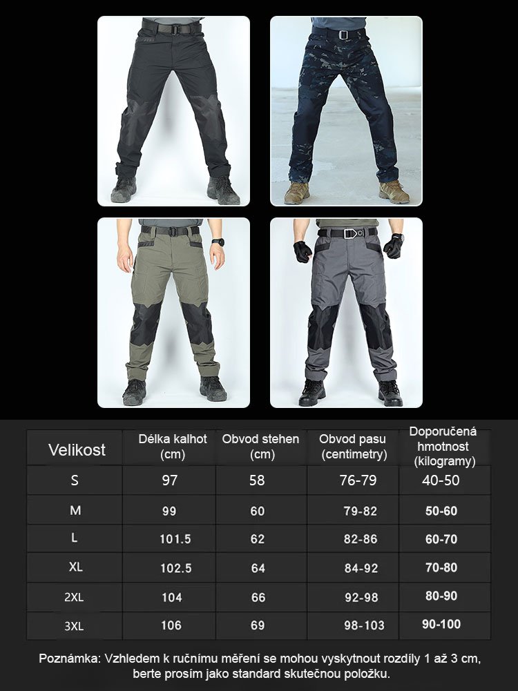 Pánské elastické voděodolné taktické kalhoty