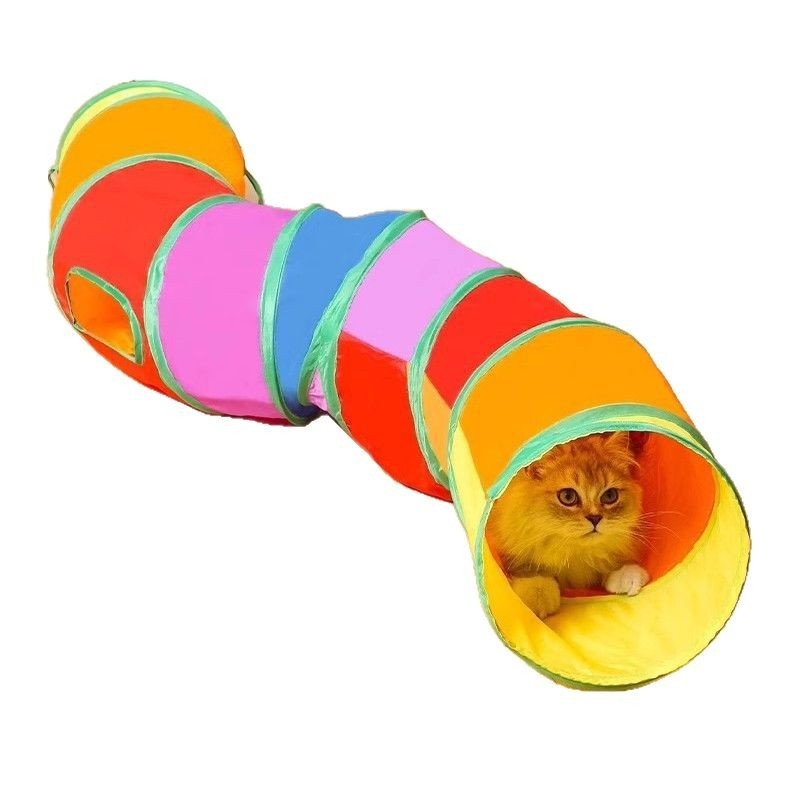 Rainbow Foldable Cat Tunnel