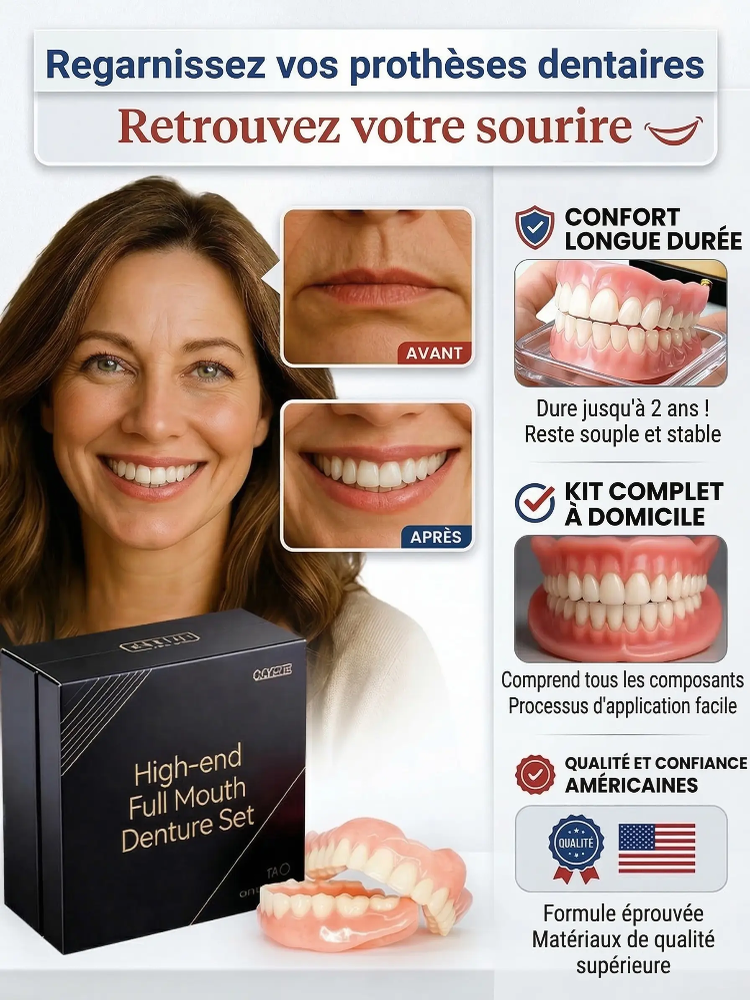 Prothèse dentaire complète haut de gamme sur mesure