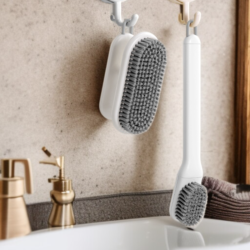 فرشاة أحذية بمقبض طويل وشعيرات ناعمة قابلة للدوران