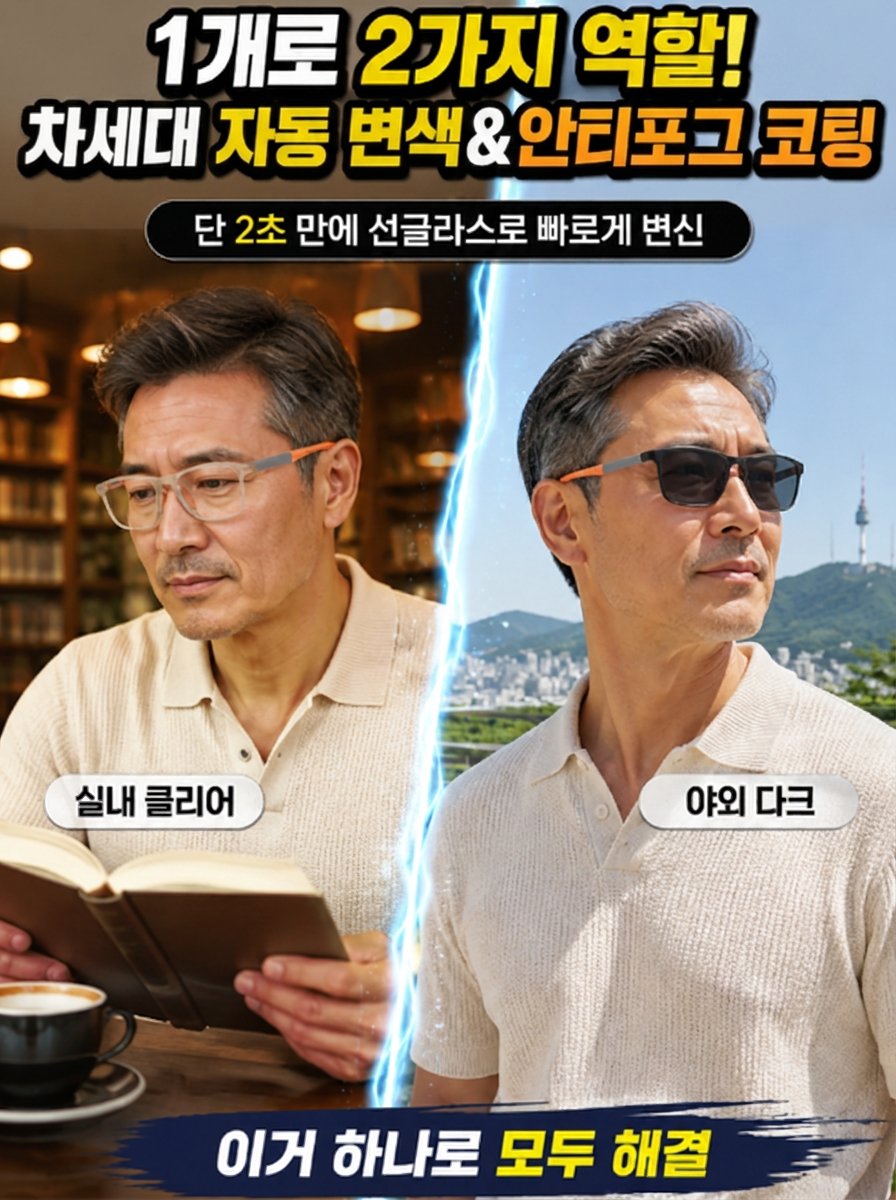 독일 기술로 완성한 다초점 안경, 복잡한 시력 검사나 맞춤 제작 없이도 1000도 이내라면 누구나 즉시 착용 가능하며, 개인의 시력에 맞게 초점이 스스로 조절됩니다!