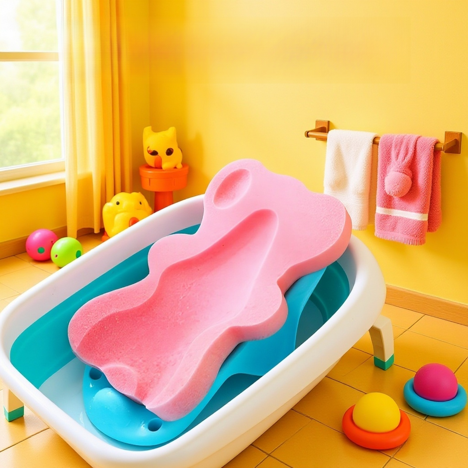 Baby bathtub mat for newborn safety