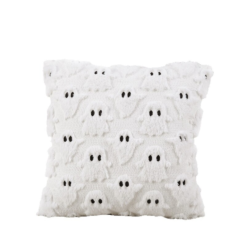 Halloween Pumpkin Ghost Plush Pillow Cover Fun Decor