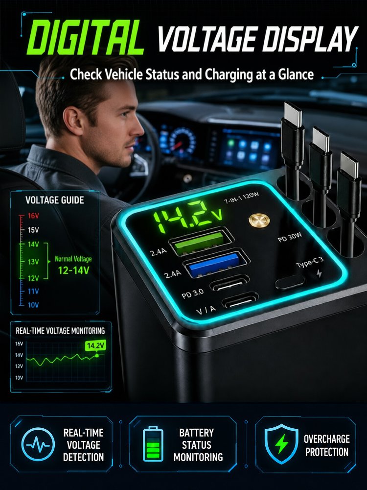 Seven-in-One Car Starry Sky Charger