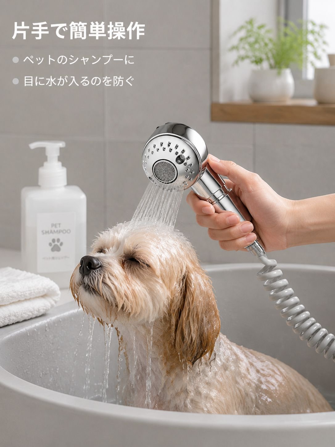 子供とペット兼用シャワーヘッドの全体画像