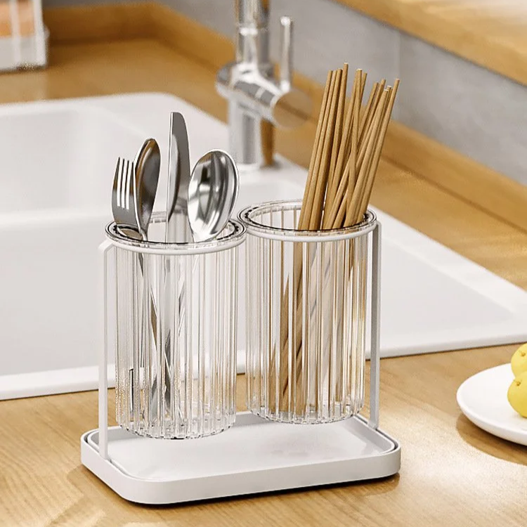 多功能餐具置物架，筷子筒一體收納盒，廚房台面用品