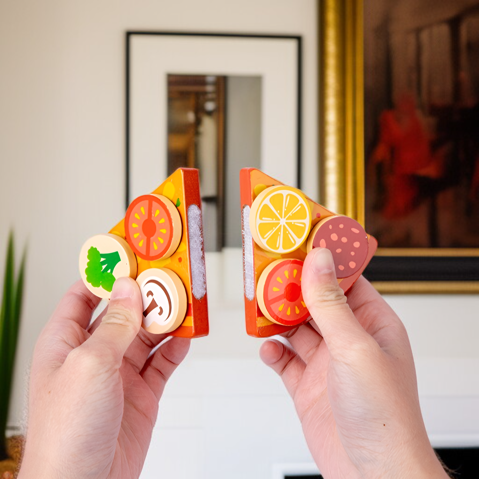  어린이용 원목 피자 오븐 놀이 키친 하우스 조기 교육 완구 3~6세