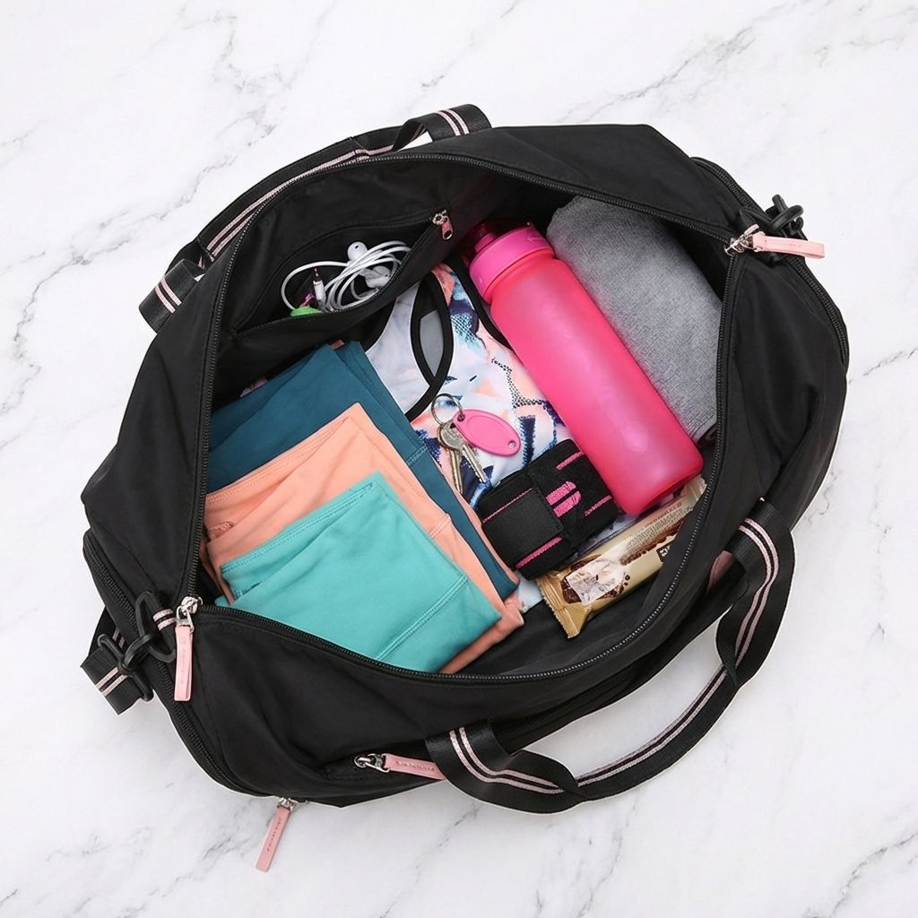 Sport- und Fitnesstasche mit separatem Nass- und Trockenbereich sowie Schuhfach