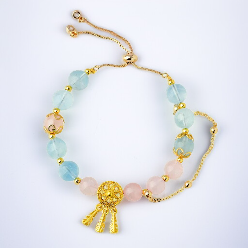 천연 크리스탈 조디악 사인 오리지널 팔찌, 세련된 신규 온라인 여성용 팔찌