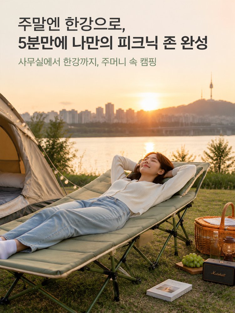 휴대용 1인용 접이식 낮잠 침대
