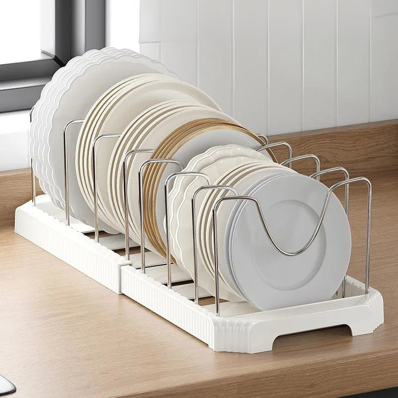 可调式伸缩碗碟锅架厨房台面收纳橱柜厨具置物架