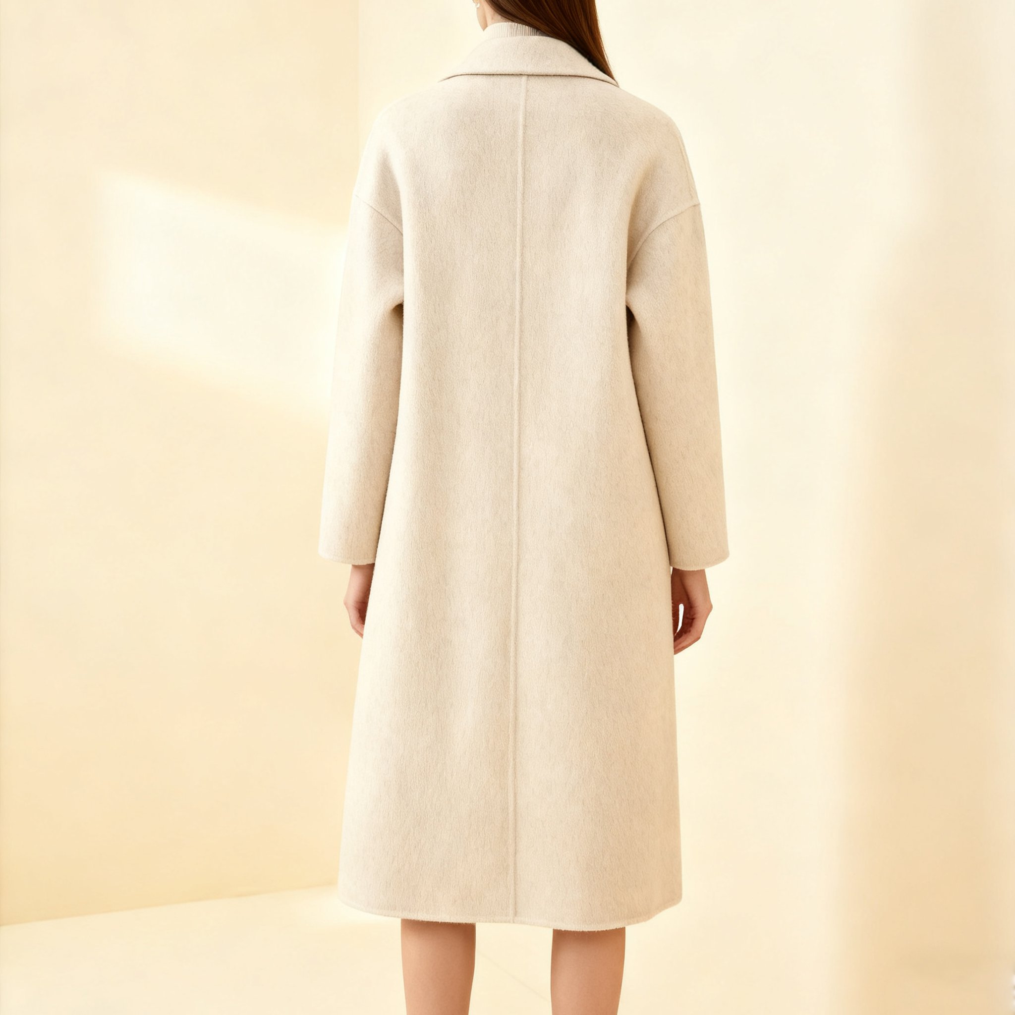 미백색 롱 코트