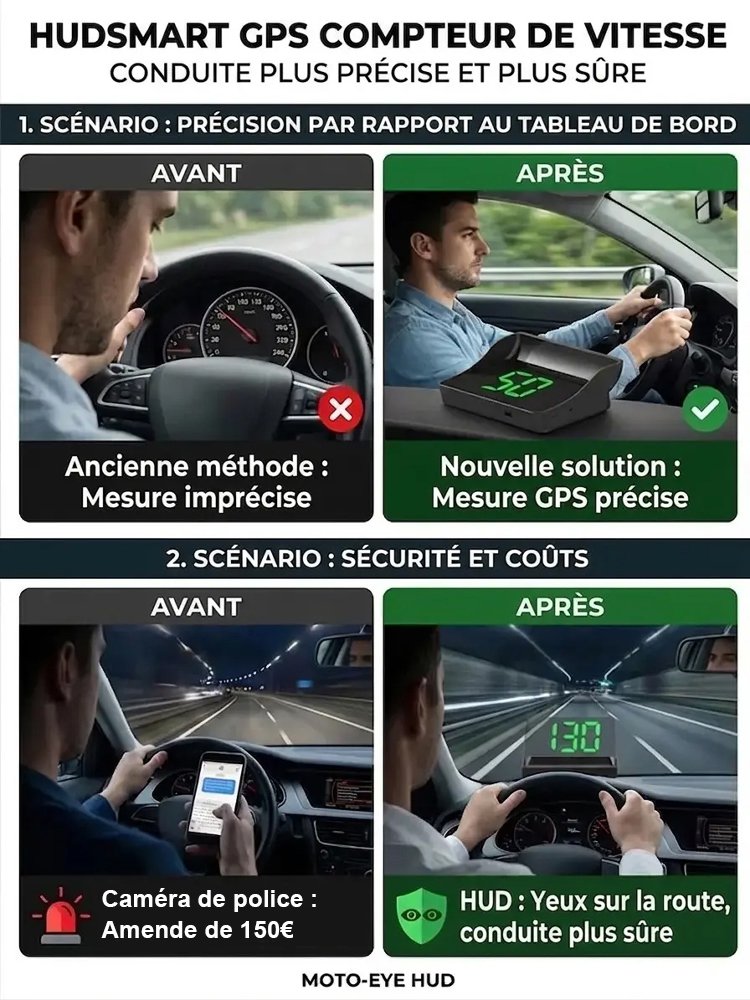 Affichage tête haute GPS numérique pour voiture