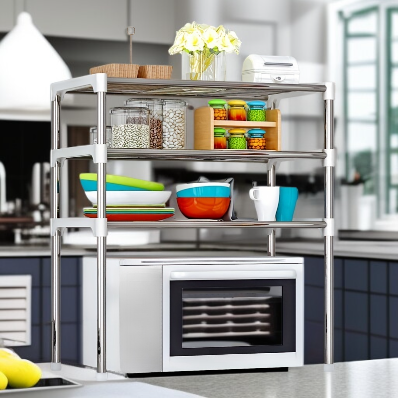 다용도 3단 수납 선반, 식기, 욕실용품, 가정용 정리 선반