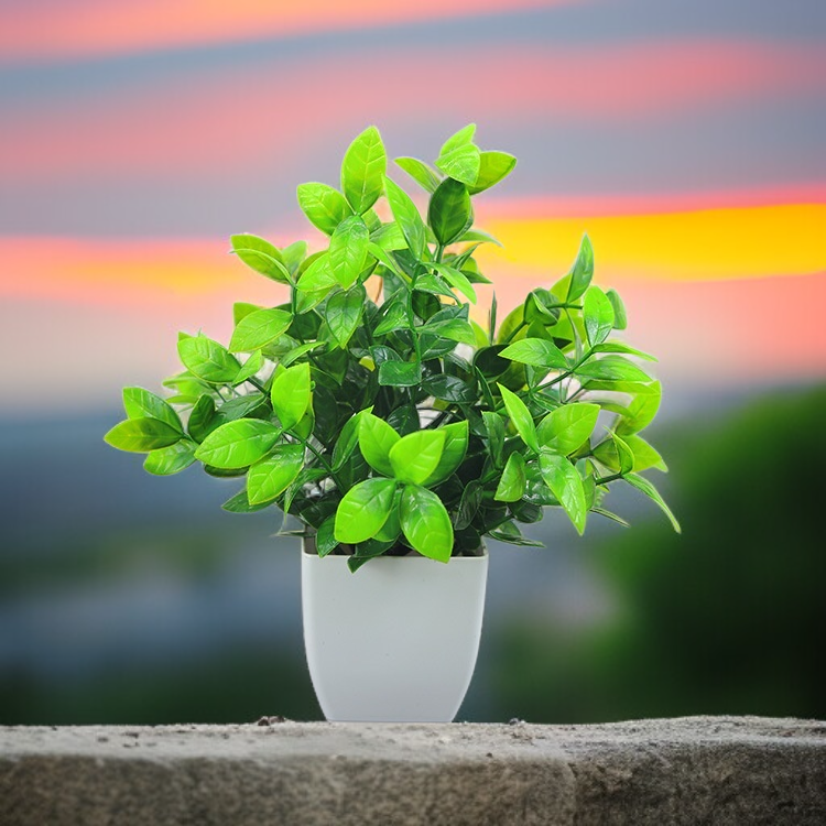 フェイクユーカリグリーン植木鉢付き