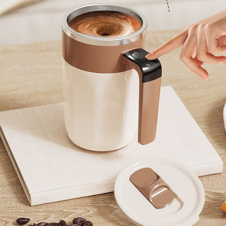Digital Display Magnetic Self-Stirring Coffee Mug, 316 Stainless Steel, Portable Design