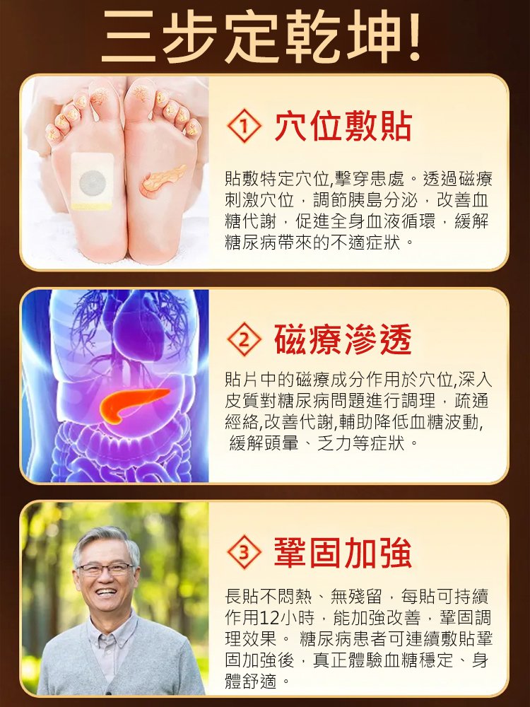 溫灸穴位控製糖貼