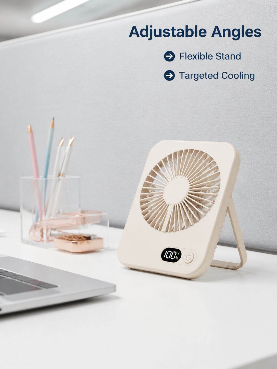 Portable Silent Desktop Digital Card Fan for Dormitory/Outdoor Camping