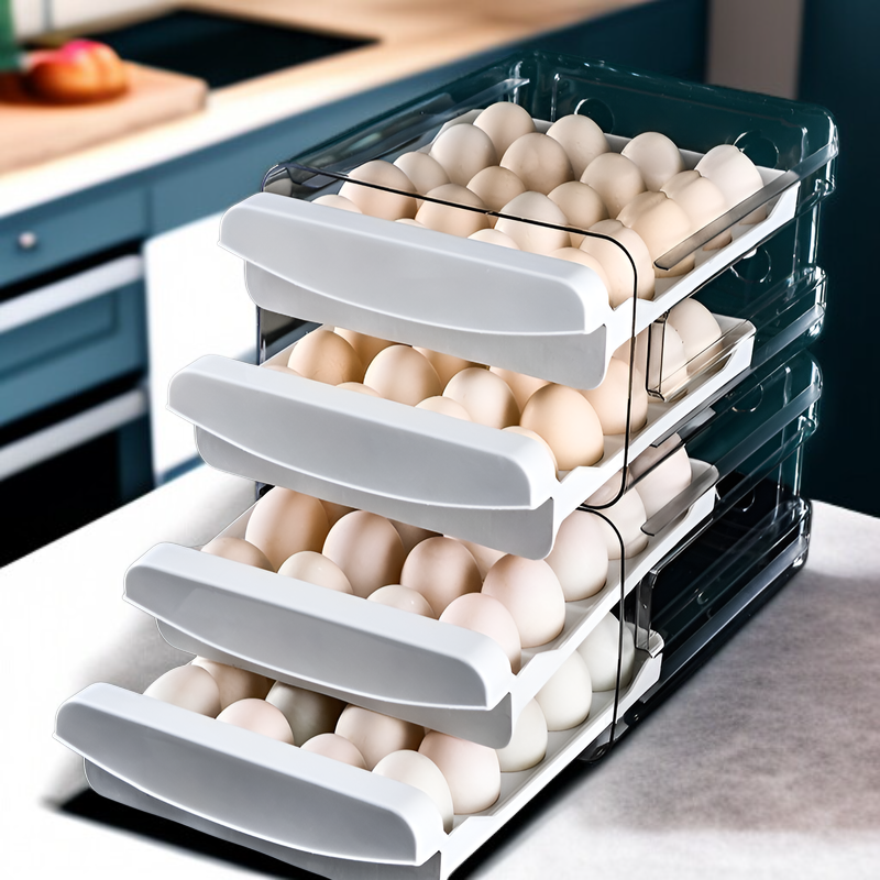 Kitchen Egg Tray Drawer Style Egg Box Food Grade Refrigerator Fresh Keeping Storage Box