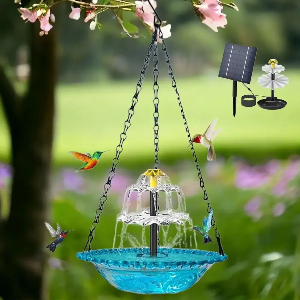 Hanging Outdoor Bird Feeder Decorative Bath Basin, Balcony Garden Hummingbird Feeder