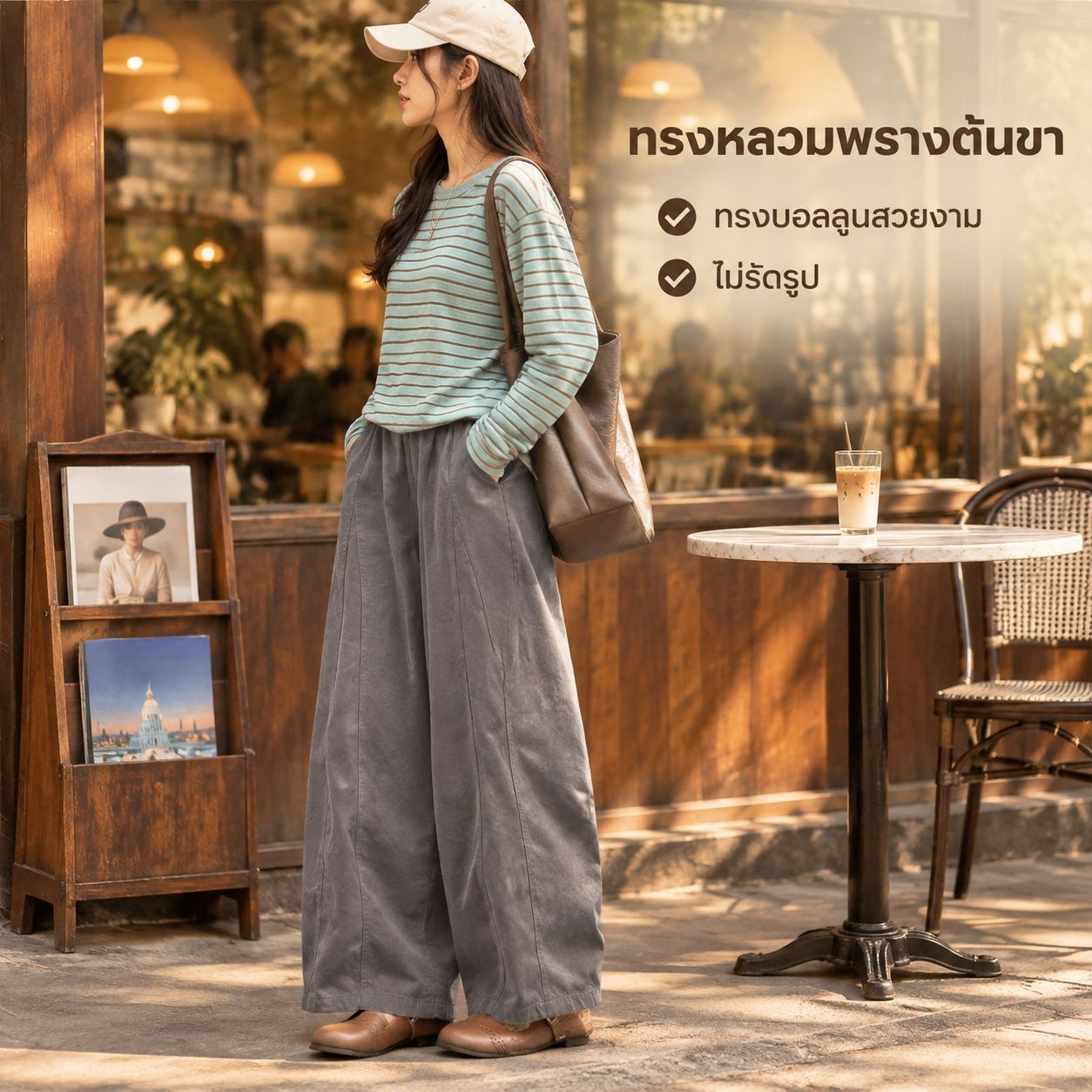 กางเกงบอลลูนผู้หญิง ทรงสบาย ขายาวเก้าส่วน สำหรับฤดูใบไม้ผลิและใบไม้ร่วง