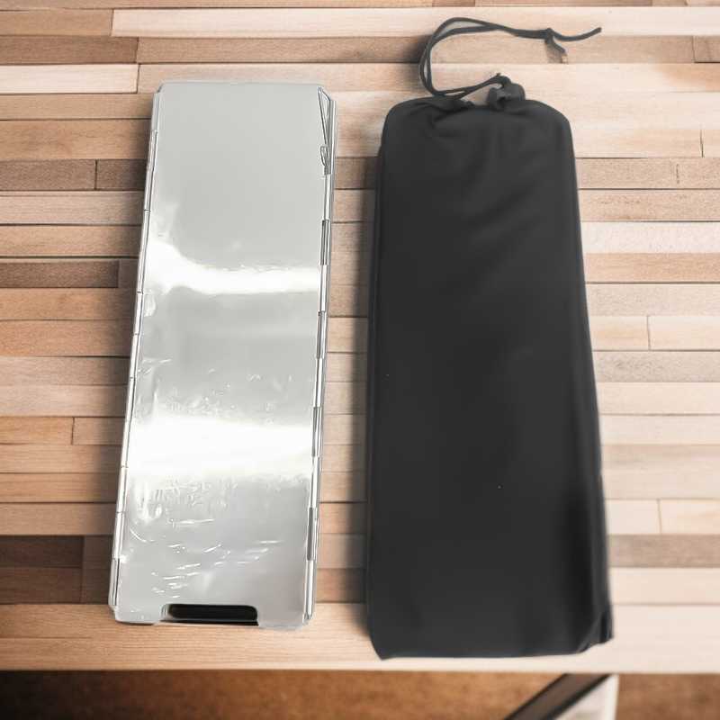 新しい超薄型アウトドアカセットストーブ風防焚き火防風超軽量188gキャンプエンクロージャーガス防風リング超軽量アルミ合金折りたたみ式ラッチと収納バッグ付き