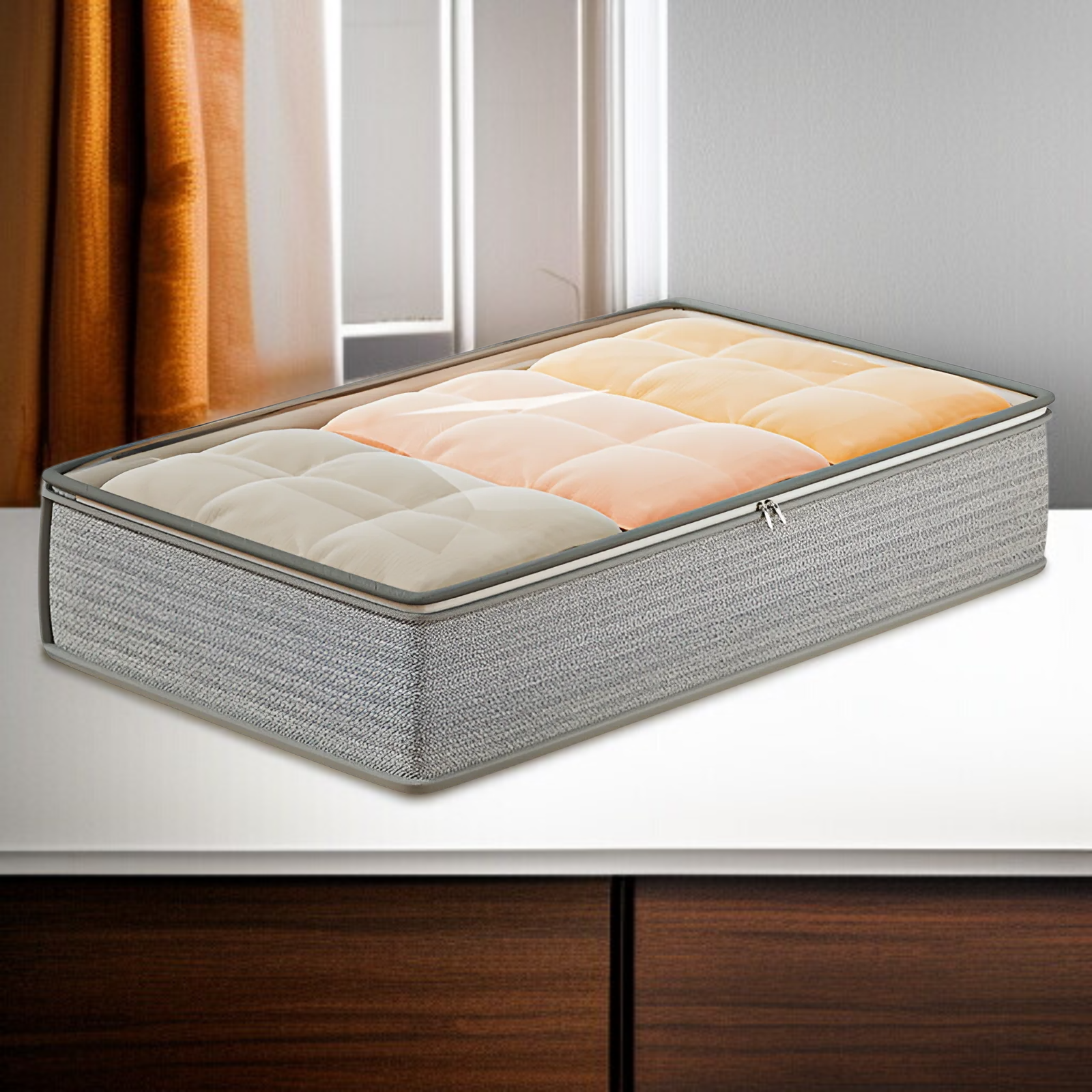 ベッド下収納ボックス フラットな家庭用引き出し式季節キルト収納ボックス ベッド下収納アーティファクト衣類収納ボックス
