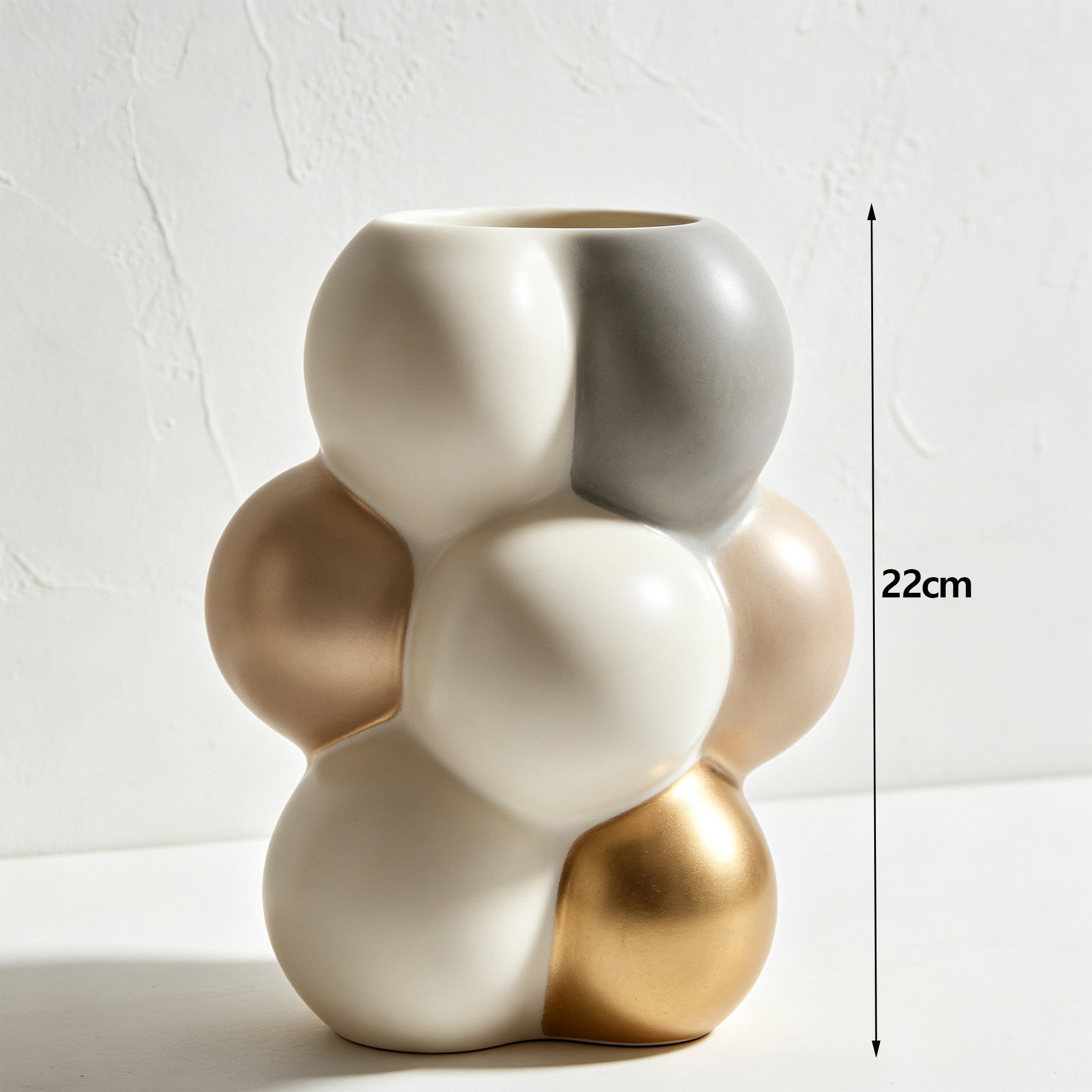Decorative ceramic vases trio for living room decor