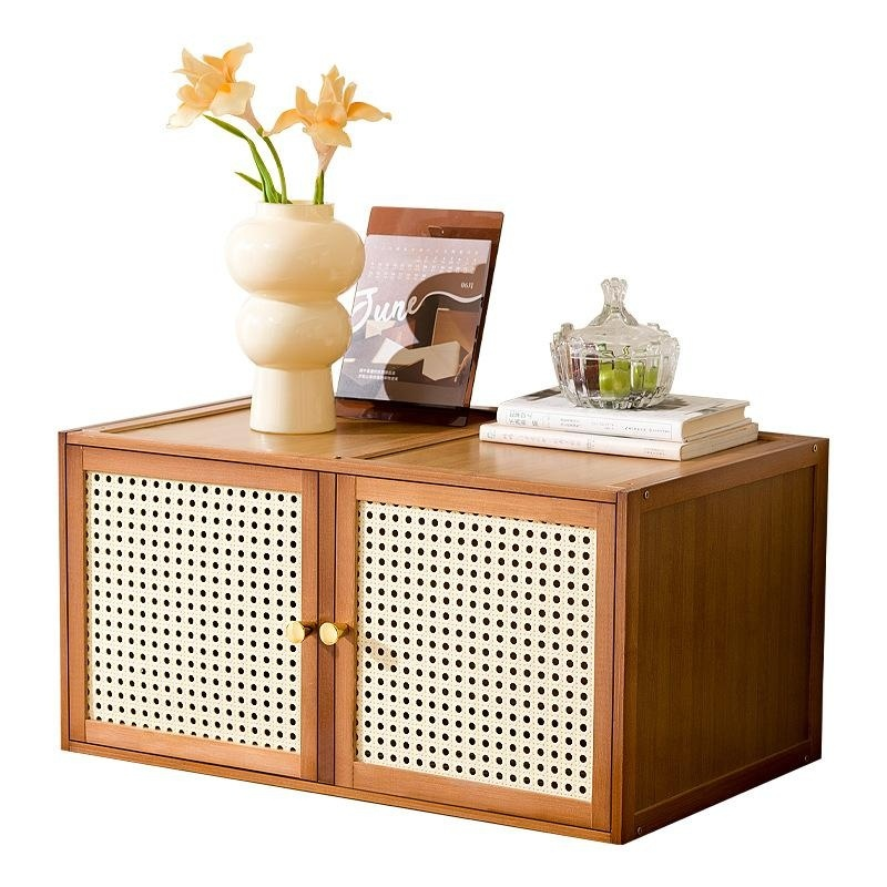 Solid wood grid cabinet, free combination storage bookshelf