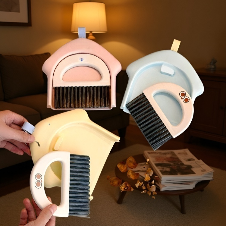 Compact dust remover brush for desktop keyboards