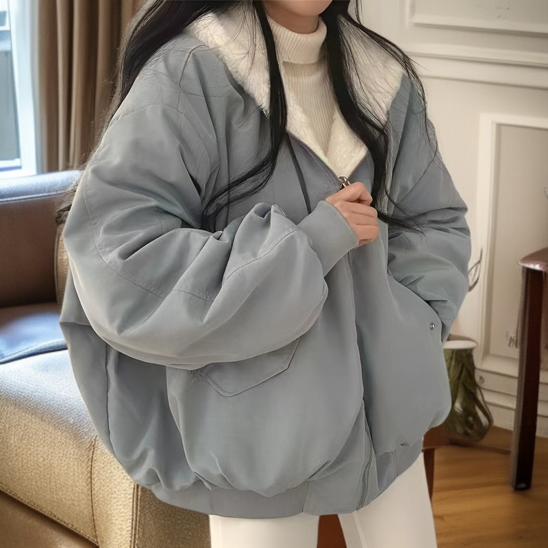 여성 겨울용 한국 스타일 후드 패딩코트