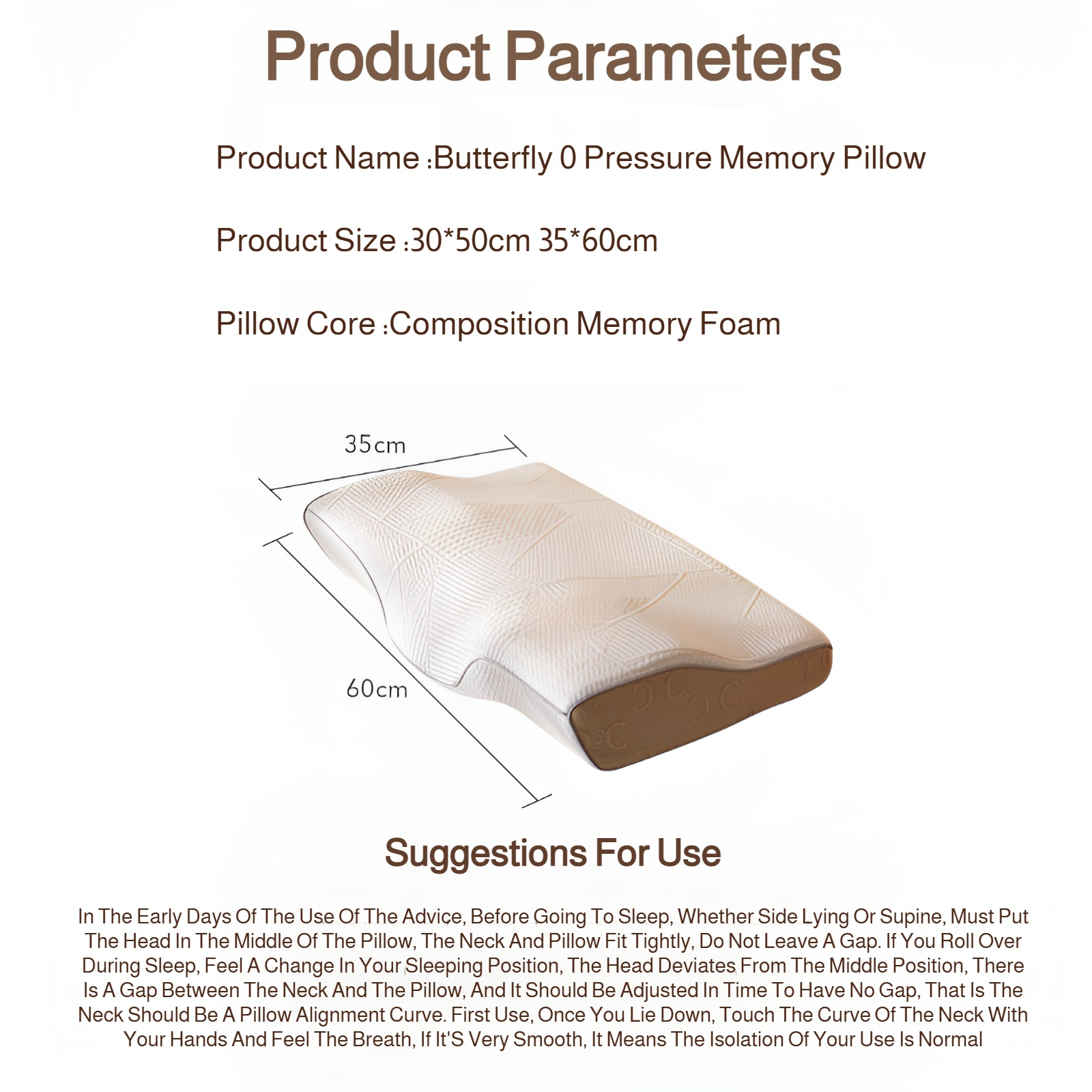 Almohada de memoria de presión cero para dormir profundamente, almohada para el cuello, almohada par