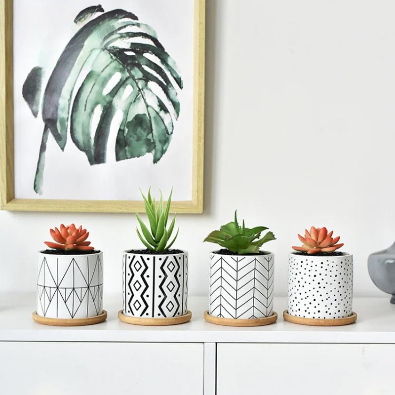 幾何形状セラミック植木鉢