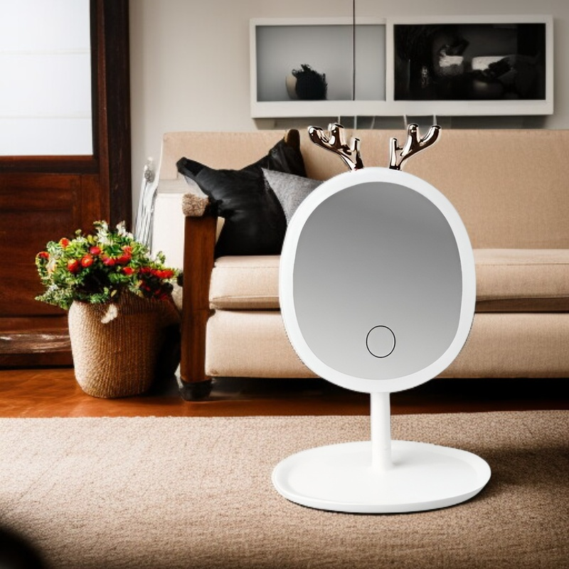 Tragbarer Make-up Spiegel mit kabelloser Ladefunktion