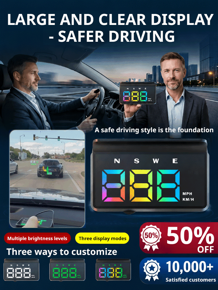 Large Font Clear Color Car HUD Display