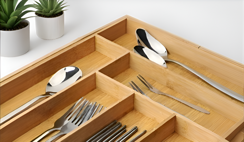 複数の仕切り付きカトラリー収納ボックス