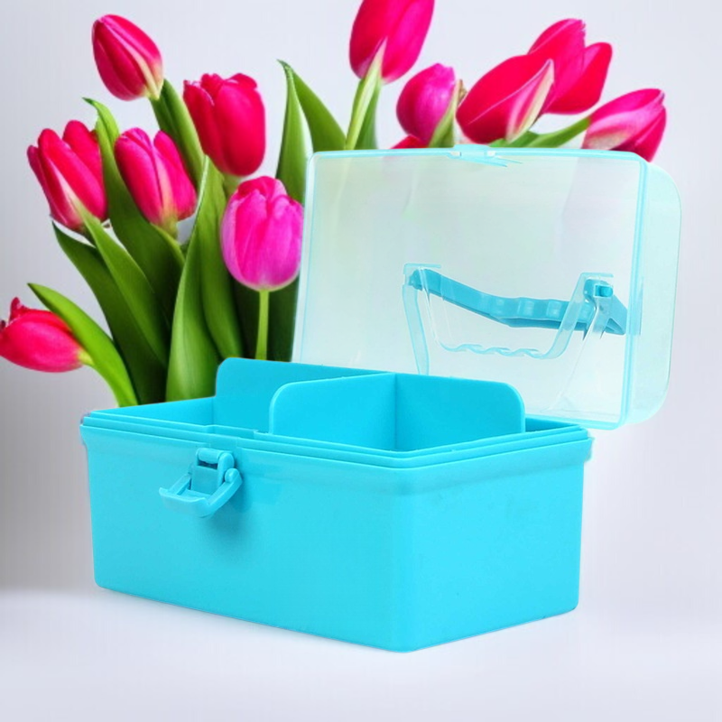 Plastic Double Layer Medicine Box for Home Use