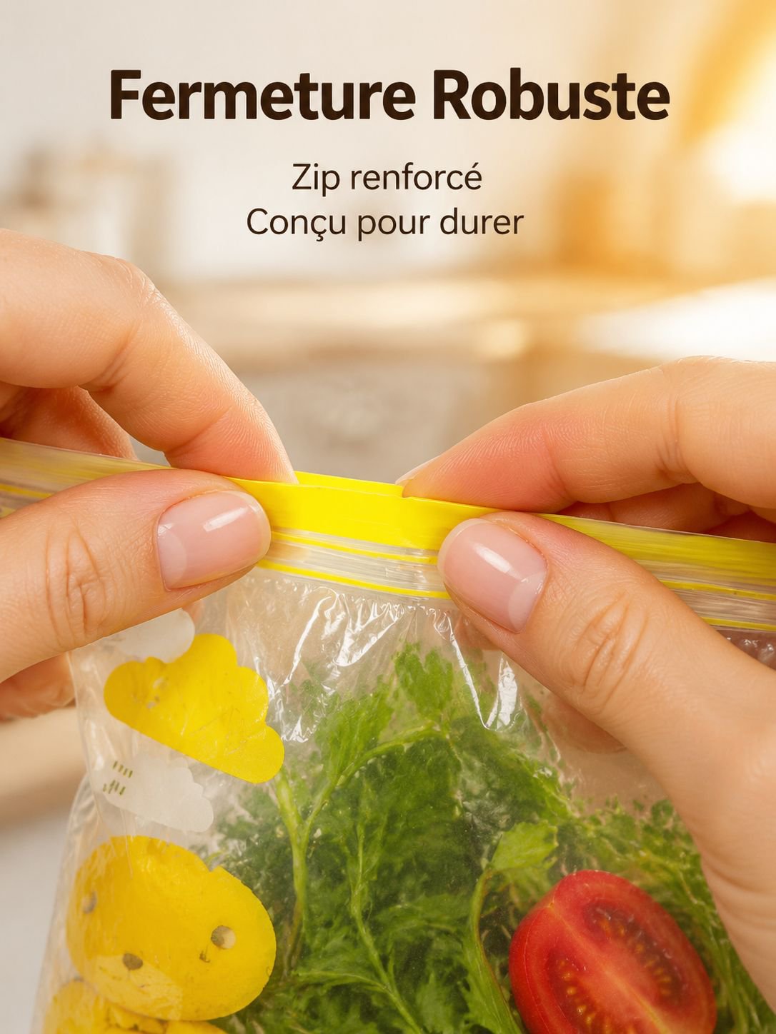 Sacs plastiques alimentaires hermétiques, sacs de conservation pour congélateur, spécial cuisine