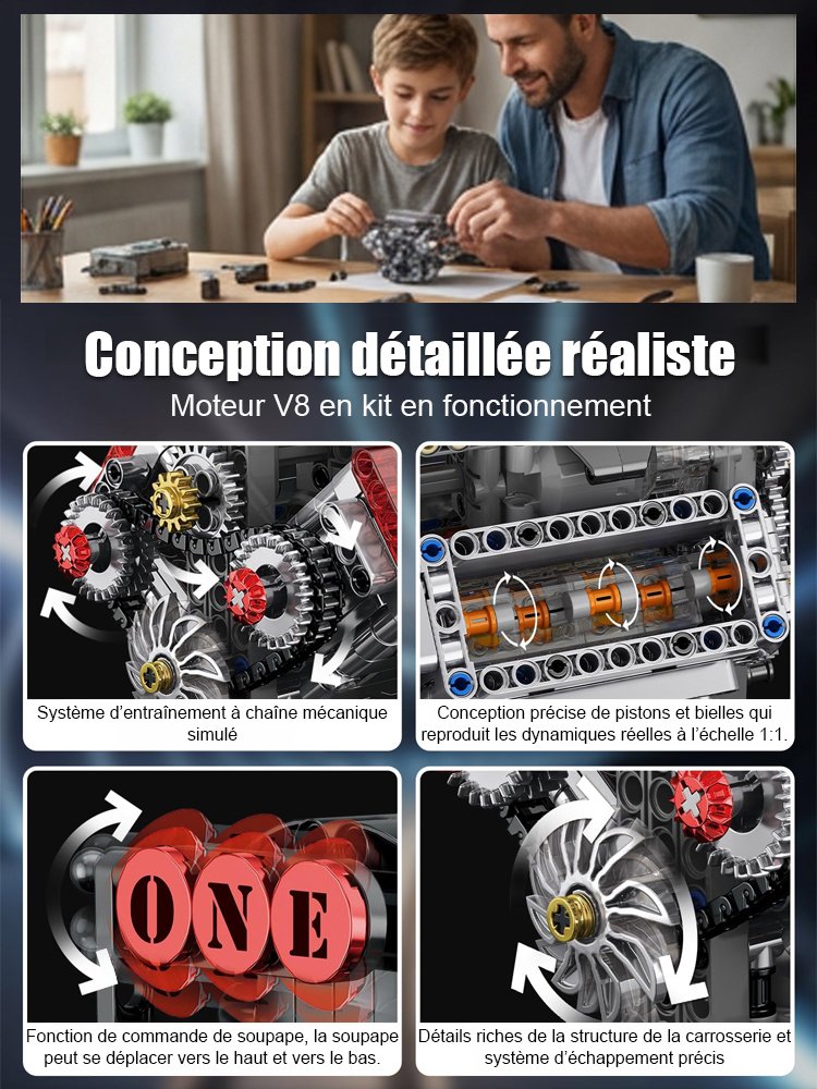 【Véritablement Démarrable】Groupe Motopropulseur Mécanique à Moteur V8