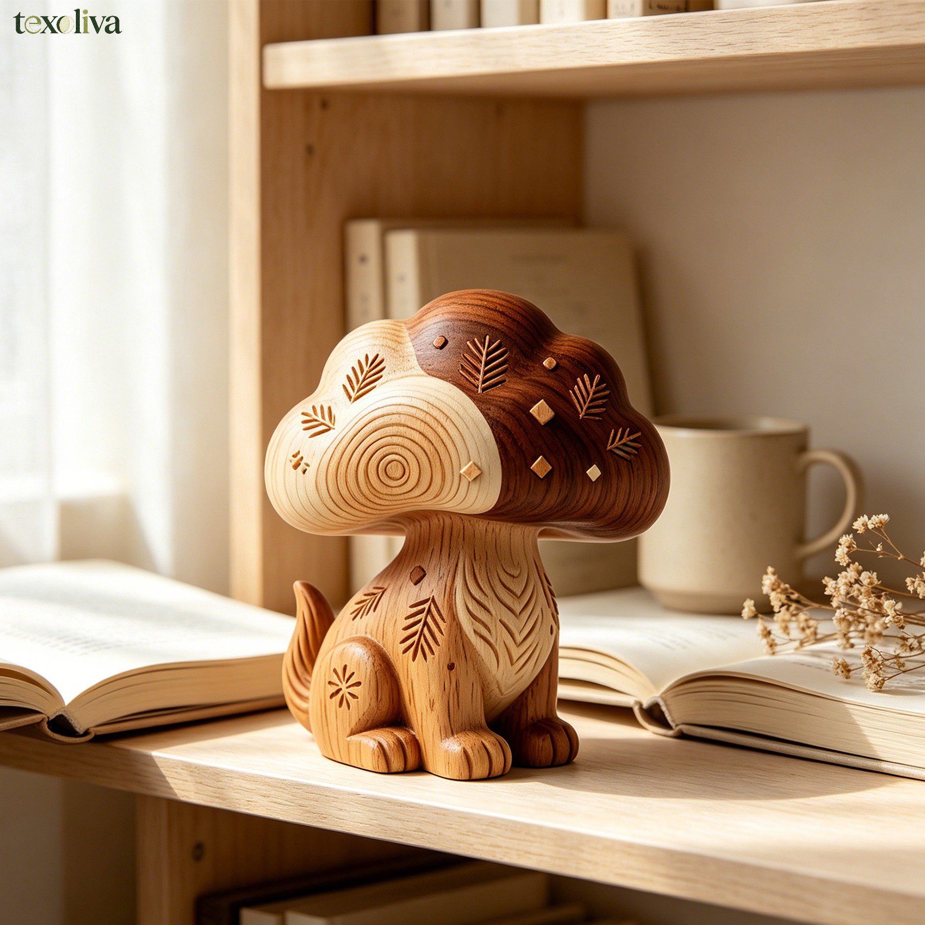 Wooden decorative ornaments (2 pieces)