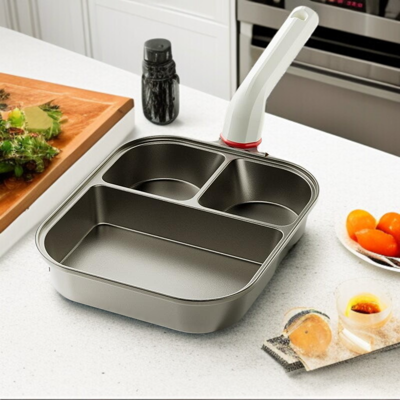 Titanium three-in-one frying pan breakfast pan non-stick pan fried egg hamburger thickened and deepe