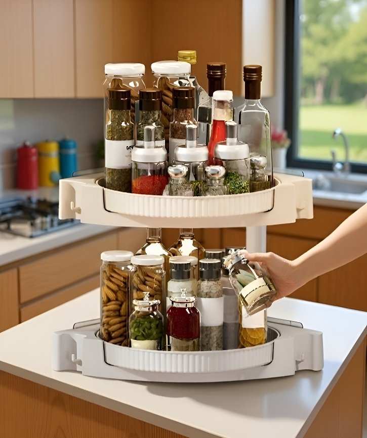 간편하게 설치하는 양념통 선반 디테일