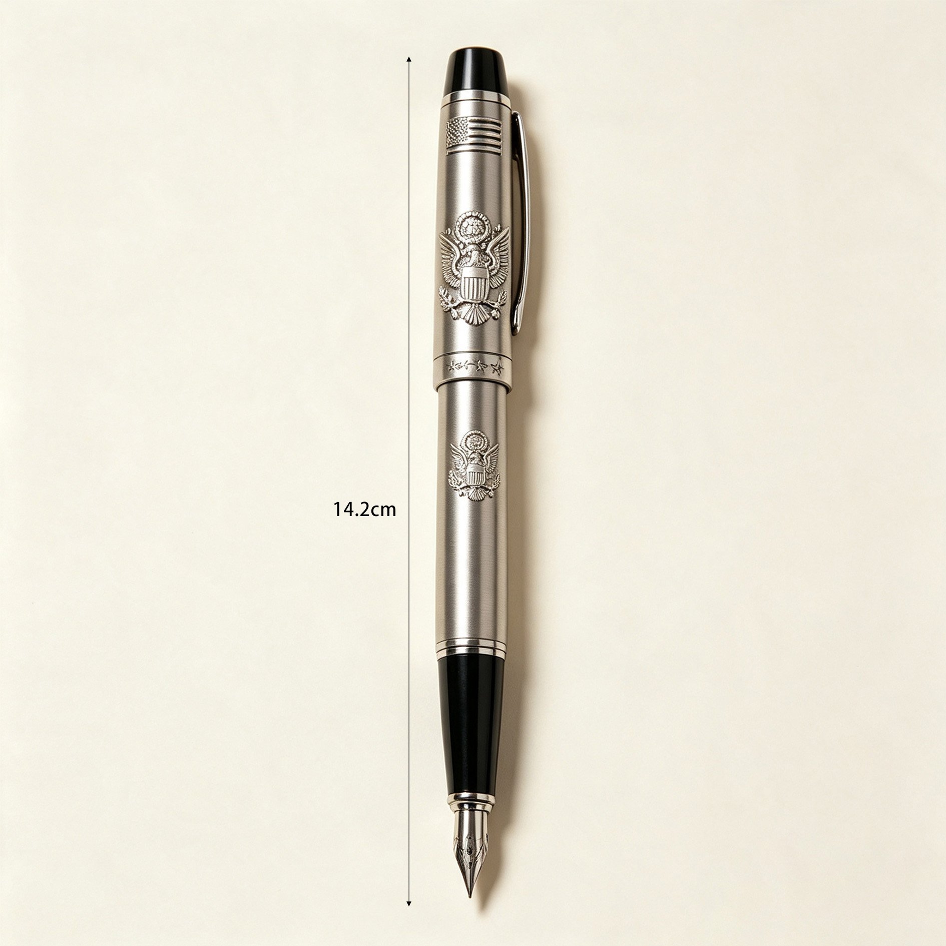 Embossed Eagle Emblem on Fountain Pen Cap