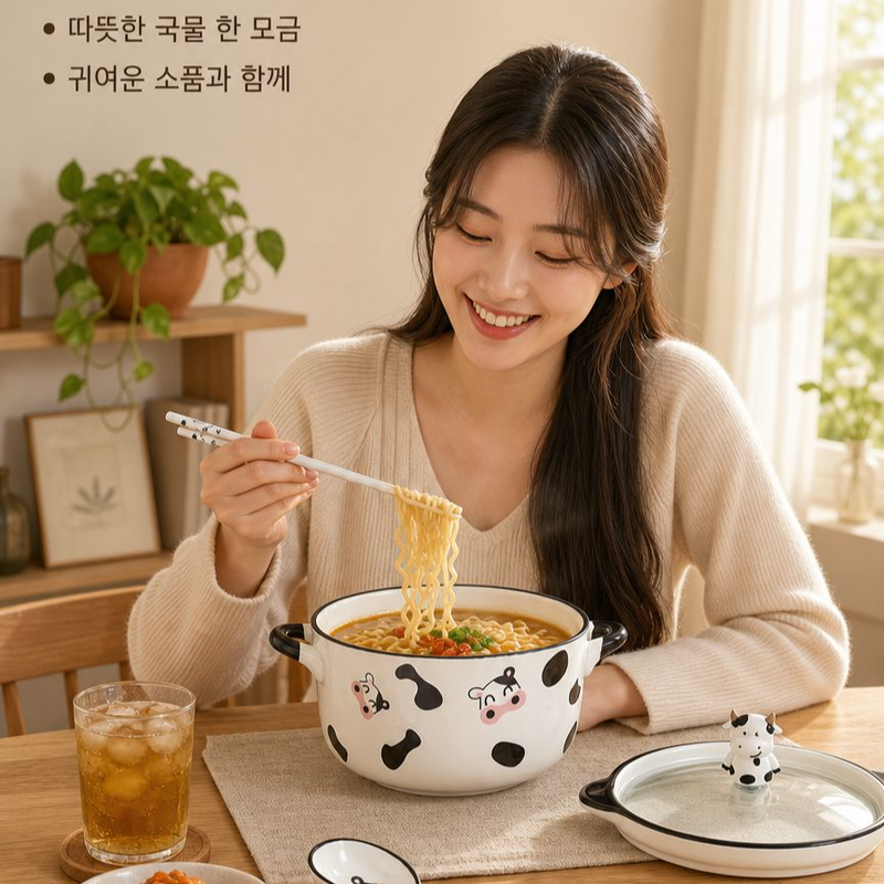 소 세라믹 인스턴트 라면 그릇