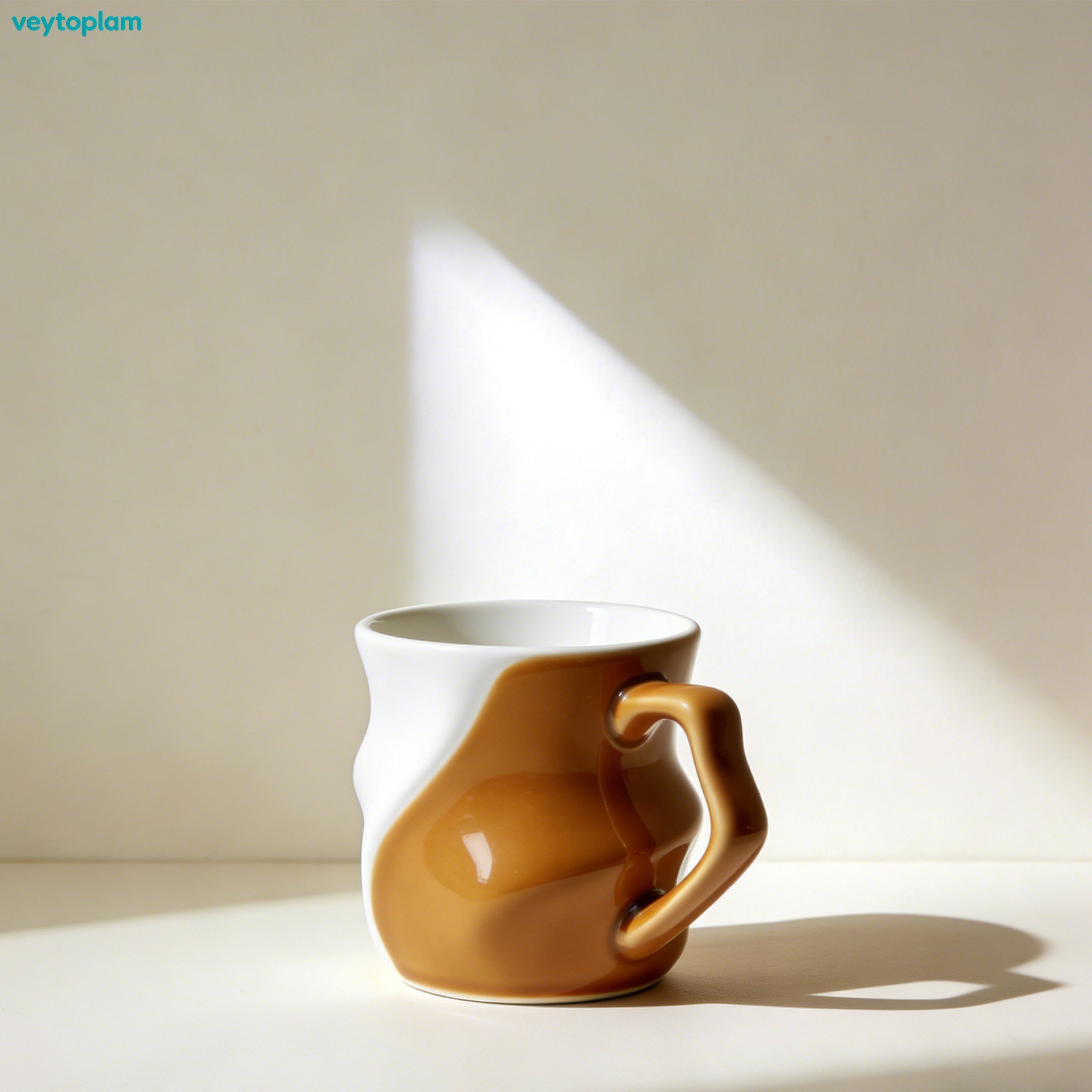 Retro-Keramikbecher im klassischen Vintage-Design