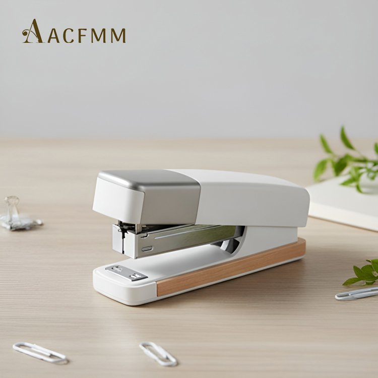 스테이플러로 문서 스테이플링하는 모습